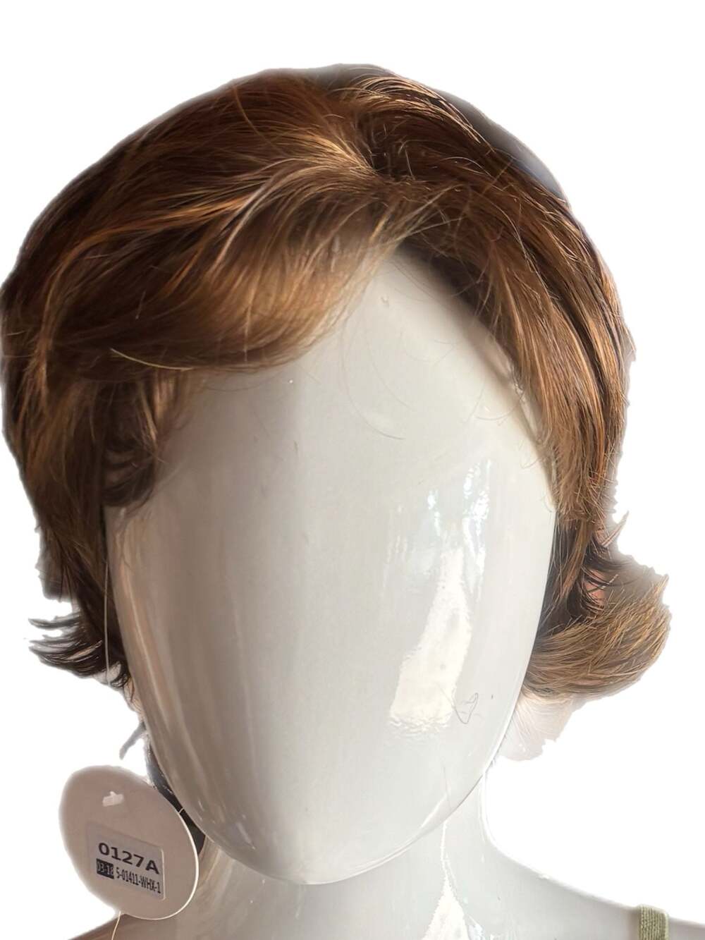 Short Layered Brown Mix Synthetic Wig with Highlights Model 0127A